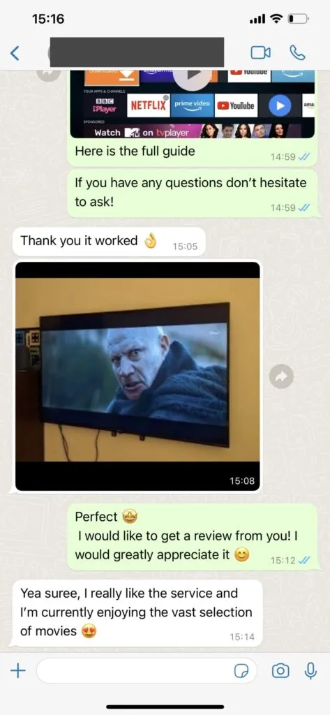 Streamviewiptv Customer Support WhatsApp Chat Screenshot 1