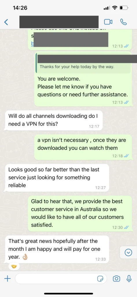 Streamviewiptv Customer Support WhatsApp Chat Screenshot 3